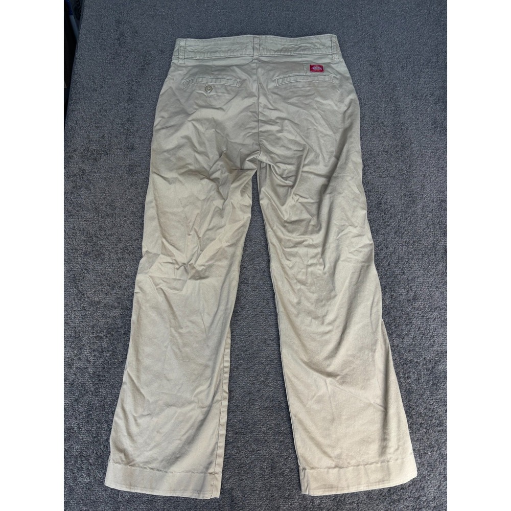 Dickies Chino Pants Crafted For Women's Khaki Relaxed Fit Zip Fly Slash Pockets - Picture 9 of 10